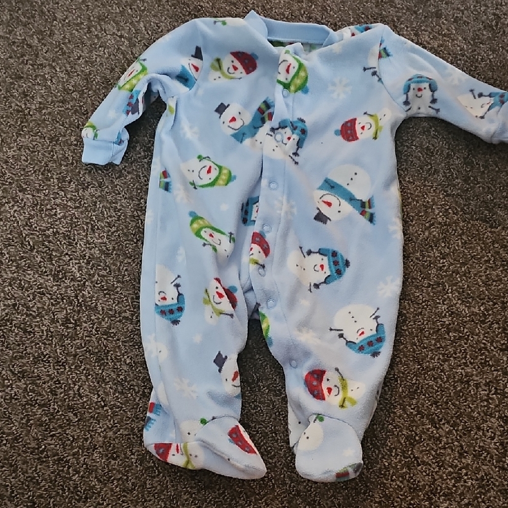 Carter's Blue Snowman Print Footie